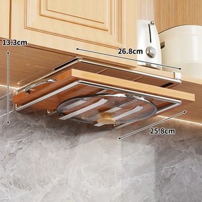 Space Saving Kitchen Rack with Stainless Steel Design for Lid and Board Storage
