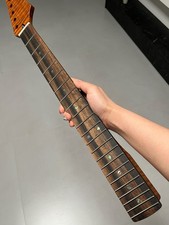 AAAAA Ebony Jumbo Stainless steel 22fret Roasted flame maple Guitar Neck 12in