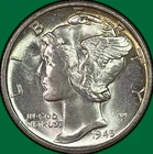 1945 Mercury Dime Brilliant Uncirculated BU Coin #40644