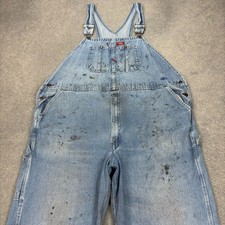 Dickies Dungarees Adult 48x30 Blue Overalls Bib Denim Workwear Carpenter Mens