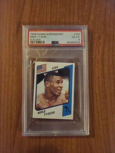 1986 Panini Sticker Mike Tyson #153 PSA 4