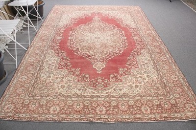 6,9x9,8 ft Large Vintage Rug, Red Oriental Turkish Rug
