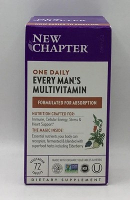 New Chapter Every Man's One Daily Multivitamin Supplement 72CT ''CHOOSE EXP DATE''