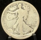 1917 D Reverse Mintmark Walking Liberty 50C Half Dollar Silver Coin