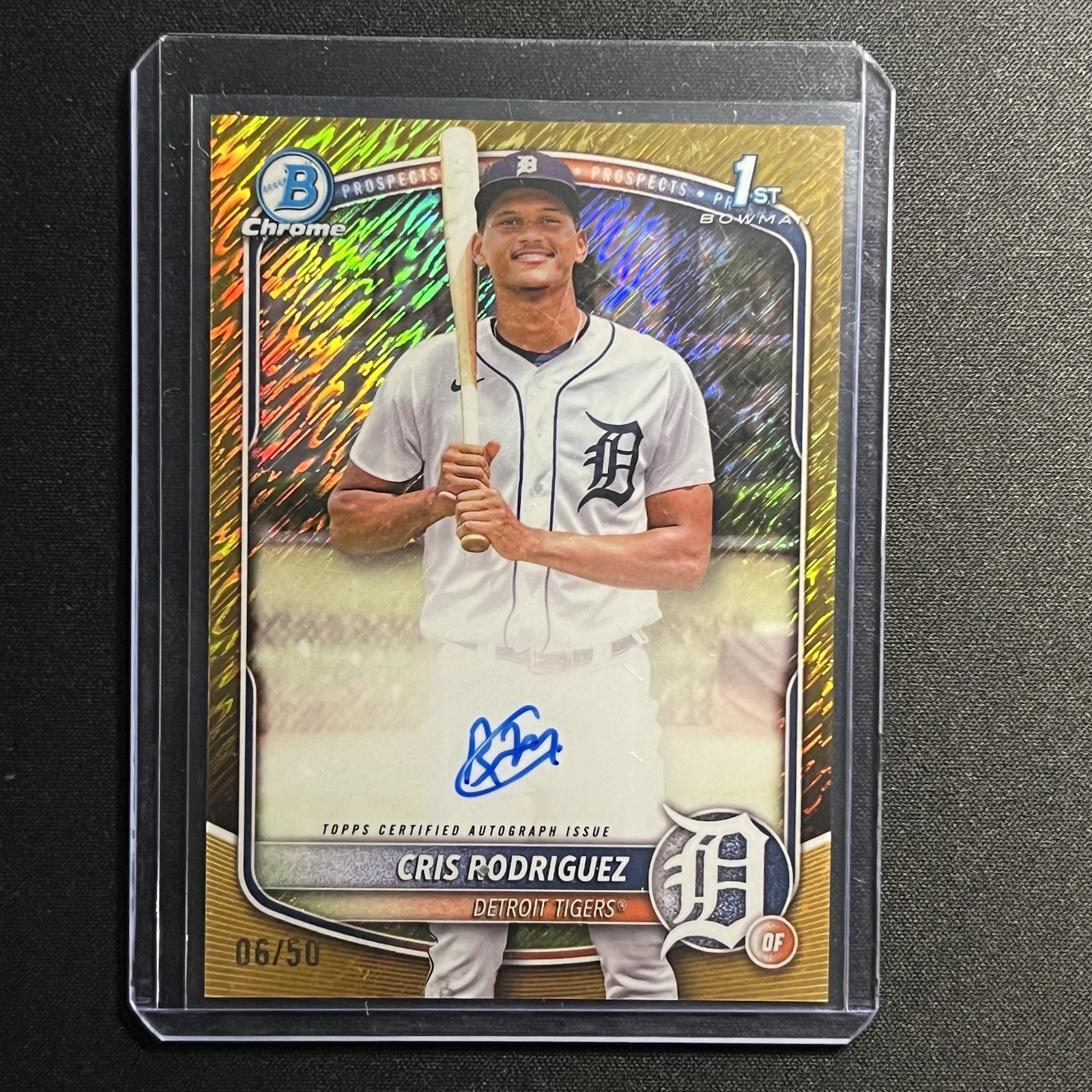 2025 Bowman Chrome Cris Rodriguez 1st Bowman Gold Shimmer Auto /50 #CPA-CR