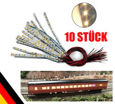 LED Waggonbeleuchtung Innenbeleuchtung 100mm warmweiß H0 TT Waggons Häuser 12V