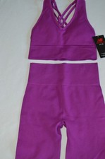 NEW BALANCE WOMENS 2 PIECE GYM SET SIZE SMALL SPORTS BRA/SHORTS Purple NWT 75