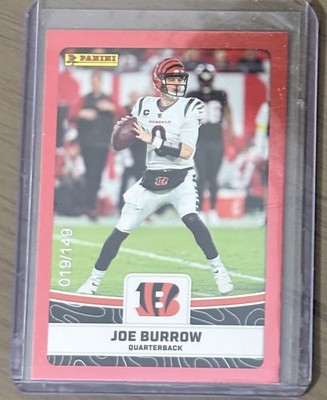 2023 Panini NFL Sticker Joe Burrow Red Foil #019/149 Bengals