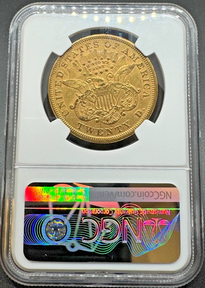 1868-S $20 LIBERTY GOLD DOUBLE EAGLE NGC AU53 11XFGC25 - Image 3 of 4
