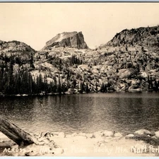 c1930s Bear Lake, CO RPPC Rocky Mountains Park Postcard Alpine Lake Forest A79
