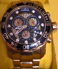 Invicta Pro Diver Men's Chronograph Gold Stainless Steel 300m Sport Watch 19837