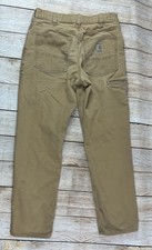 Mens Carhartt Rugged Flex Relaxed Fit Canvas 5 Pocket Work Pant Tan Size 32x32