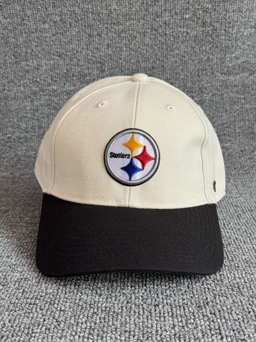 â47 Steelers Baseball Cap Strapback Cream Black One Size NFL
