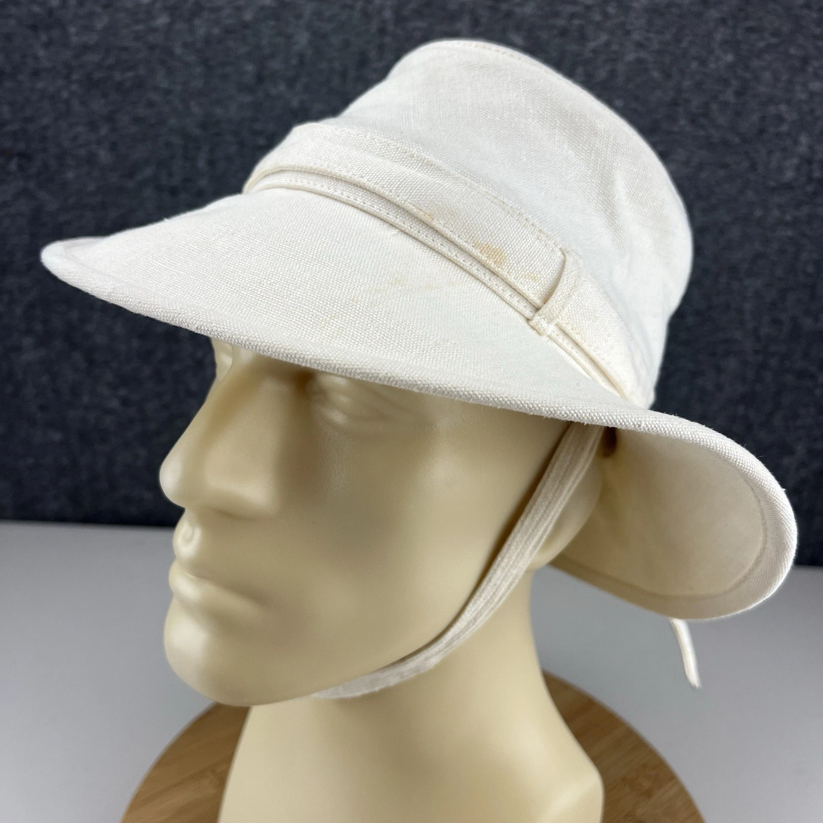 Tilley TH9 Hemp Sun Hat Women's Medium Beige Floats Repels Rain Sun Protection
