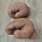 Vintage Antique Brown Leather Boxing Gloves Right Hand Wall Hangers Decor Read