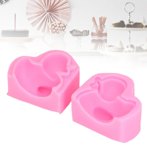 2pcs Fondant Molds Pink Duck Shape Durable Decorative Flexible Soft