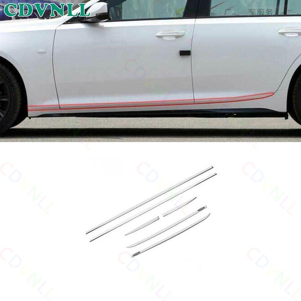 Cadillac CT5 2020-2022 Chrome Steel Side Door Sill Guard Trim Molding