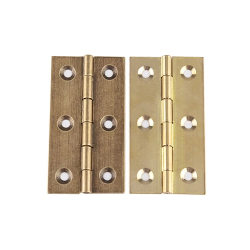 Antique Brass Doors Butt Hinges 1" 1.5" 2" 2.5" 3" Jewelry Box Gate Retro Screws - Picture 3 of 6
