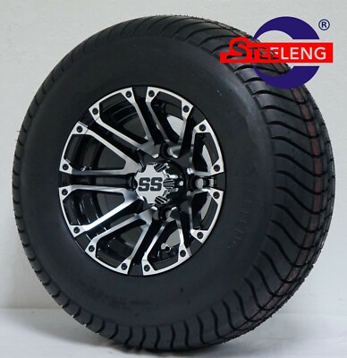GOLF CART 10'' MACHINED LANCER WHEELS and 205/65-10 COMFORT RIDE DOT TIRES (4) 