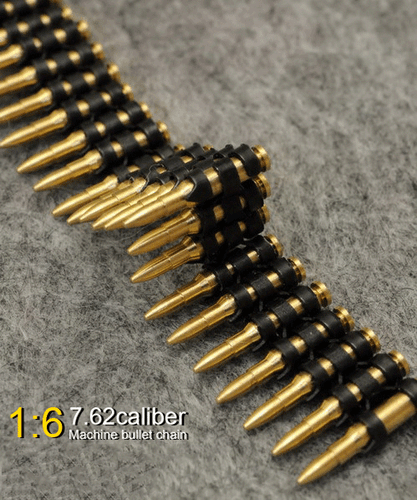 1/6 Scale Soldier 7.62 Machine Gun Metal Bullet Chain 50 rounds Model - Picture 4 of 5