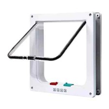 Cat Flap Door with 4 Way Security Lock Transparent Cat Door Safety Pet Door