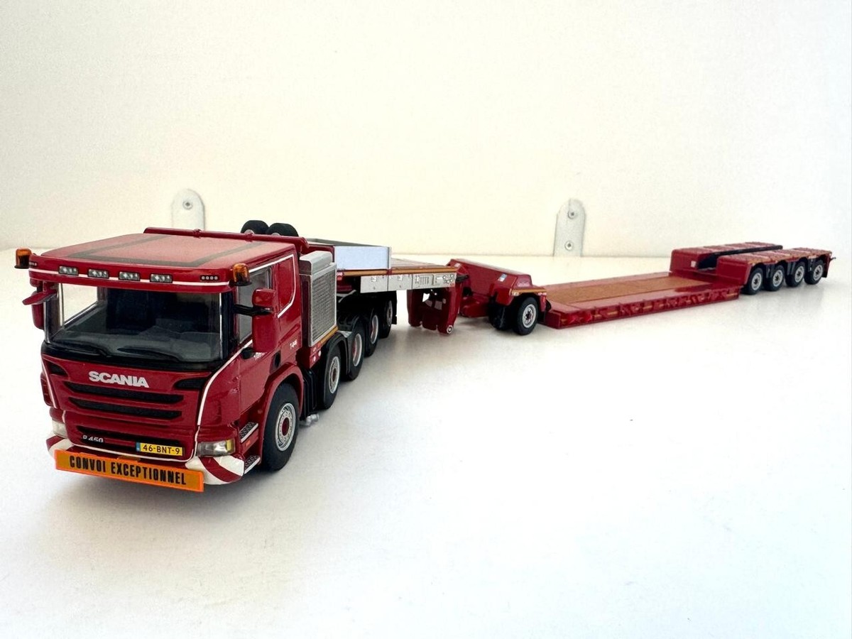 WSI truck models, Scania P6 Flat Roof 10X4+Lowloader 4 Axle WSI truck models, Scania P6 Flat Roof 10X4+Lowloader 4 Axle