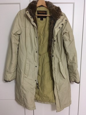 Woolrich Daunen Echt Kaninchenfell Damen Parka Mantel Jacke S