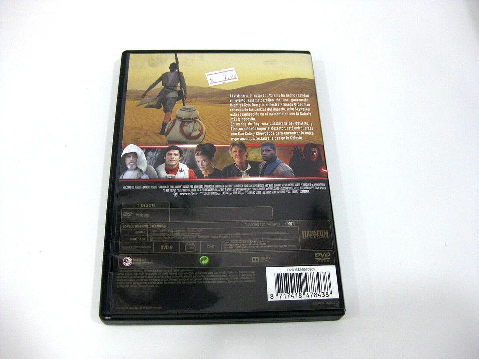 Star Wars The Force Awakens DVD Harrison Ford Mark Hamill Carrie Fisher - Image 2 of 2