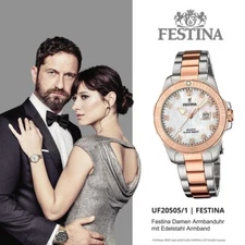 Festina Beautiful Mother of Pearl Crystal Dial Rose & Steel Watch F20505/1