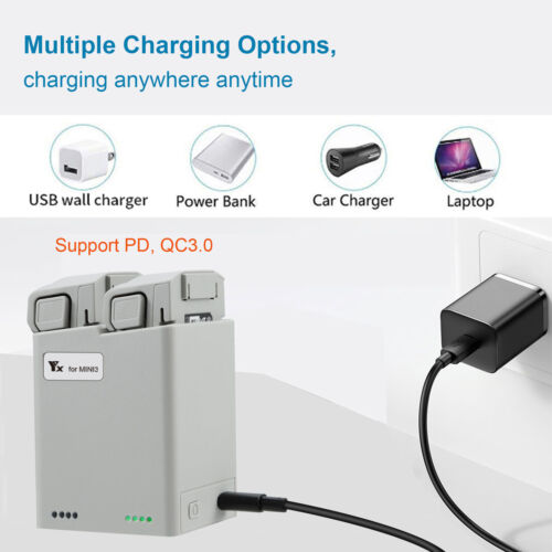 5V/2A QC3.0 Battery Charger Two Way USB Charging Hub For DJI Mini 3 Pro Drone a - Picture 6 of 7