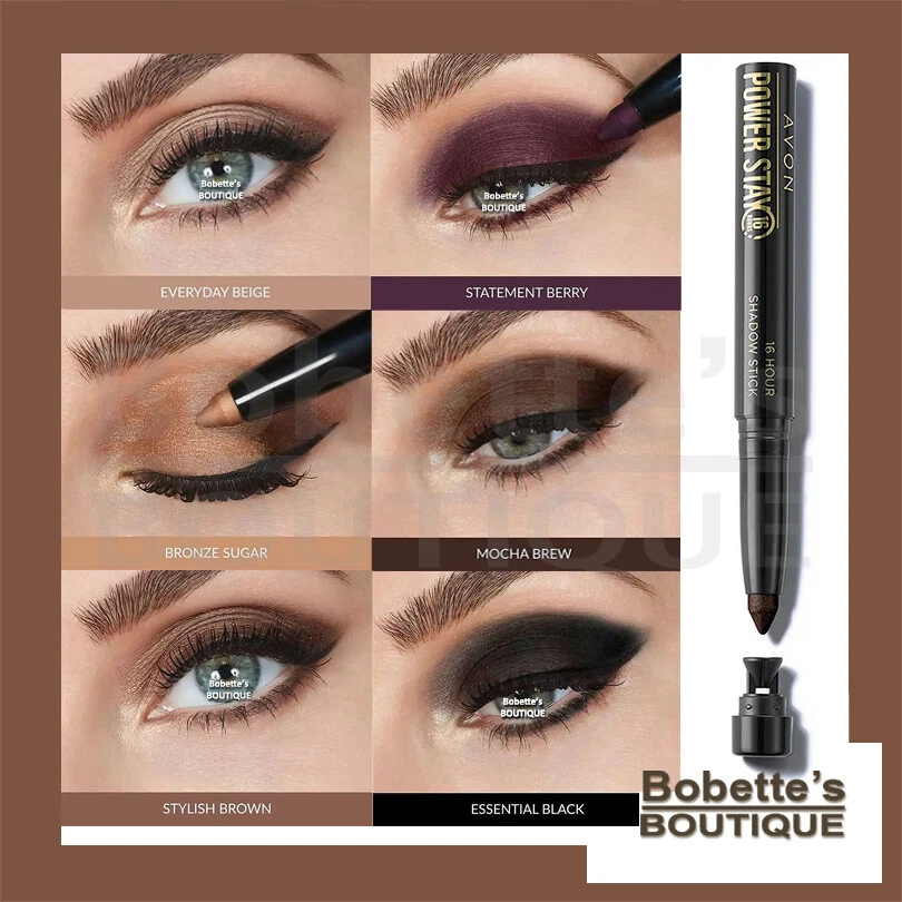 OMBRE À PAUPIÈRES CRAYON 2 en 1 Sans Transfert-Très Longue Tenue AVON POWER STAY