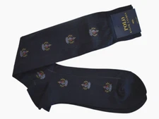 POLO RALPH LAUREN CREST LOGO Navy WOOL Blend Over the Calf Socks Size 10-13