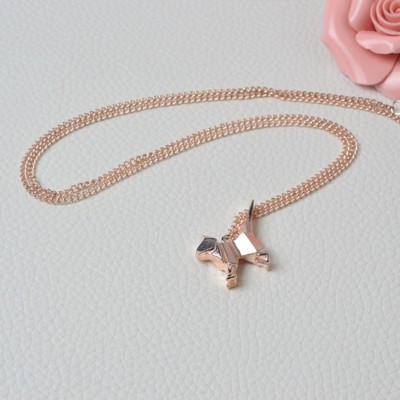 Fashion Jewelry Origami Cat Kitty Dog Silhouette Pendant Necklace 57-4