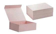 Gift box Bridesmaid Magnetic Lid Rectangular 11x8.3x3.8 in Collapsible PINK L