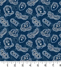 Old Dominion Monarchs ODU Cotton Fabric with Tone on Tone Print-Sold by the Yard