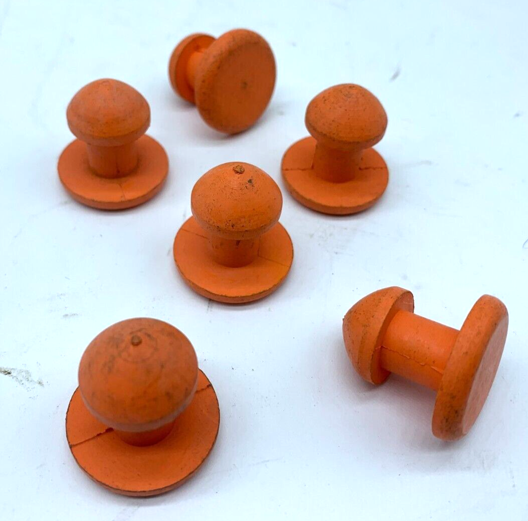 Lot of 12 Lineman Rubber Sleeve Buttons Orange