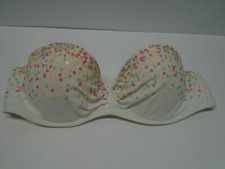 Victoria's Secret White Sequin Bikini Top Sz 34B Confetti Detail Underwire Swim