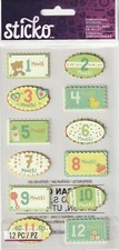 NEW Sticko 3-D stickers BABY'S FIRST YEAR theme 82963 FAST FREE ship WOW 