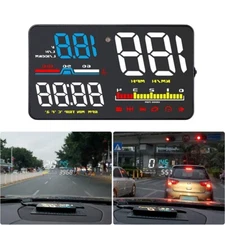 D5000 HUD Head Up Display OBD Film Smart Display Speedometer Temperature Car Ele