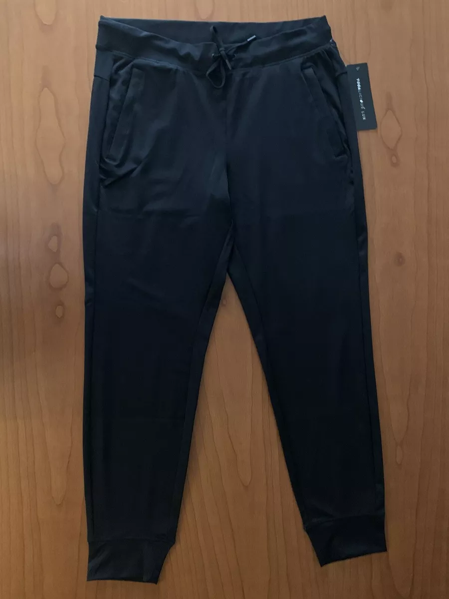 $78 Yogalicious Lux Women's Tapered Jogger Pants Black Pockets NWT Size 2X