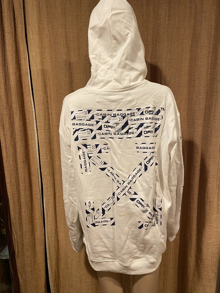 Off White Hoodie Cabin Baggage. size Large. White color | eBay