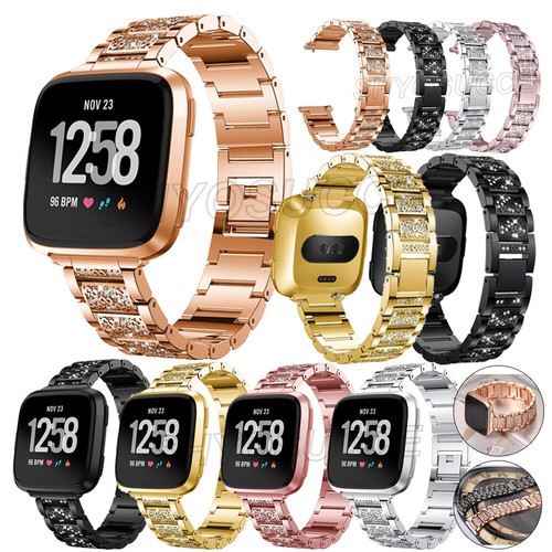 Für Fitbit Versa 2/ Versa Lite Edelstahl Metall Armband Kristall Uhrenarmband - Bild 6 von 43