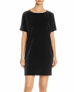 eileen fisher black velvet dress