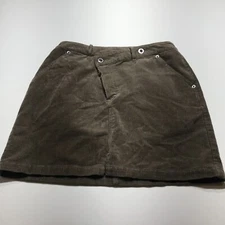 The Normal Brand Skirt Womens Size 28 Brown Mini Corduroy Asymmetric Closure