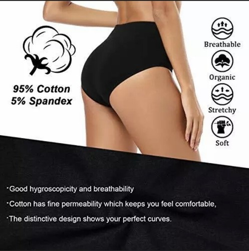 High Waisted Cotton Underwear Women’s Full Coverage Briefs Soft Breathable S-3XL - Picture 2 of 14