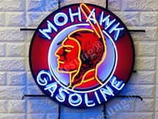 Mohawk Gasoline Gas Oil Motor 24"x24" Neon Light Sign Lamp HD Vivid Printing