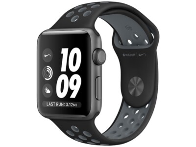 Apple Watch Nike+ 38mm Aluminum Case Black/Cool Grey Sport Band - (MNYX2LL/A)