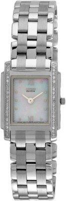 Citizen Eco-Drive EG3050-56D 38 Diamonds Silver Tone White  display picture 3
