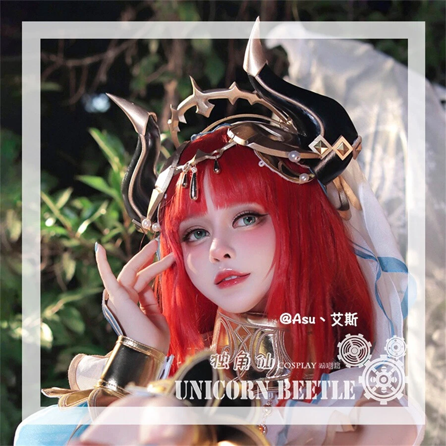 Juego Genshin Impact Nilou Cabeza Cuerno Tocado Anime Juegos con disfraces Utilería Cuernos Tocado Foto 4 de 4