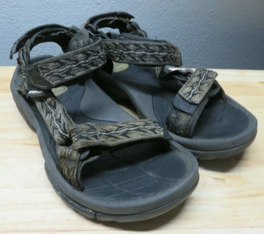 Teva Terra Fi 3 Mens Hiking Sports Sandals 4134 Black Brown Size USA 8 USED